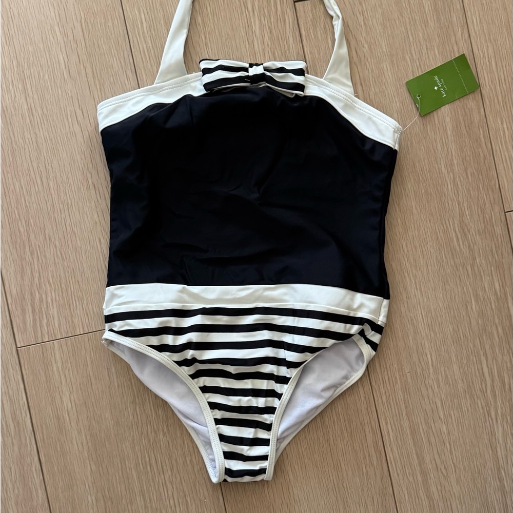 Kate Spade Stylish Black and White Big Kids Swimsuit